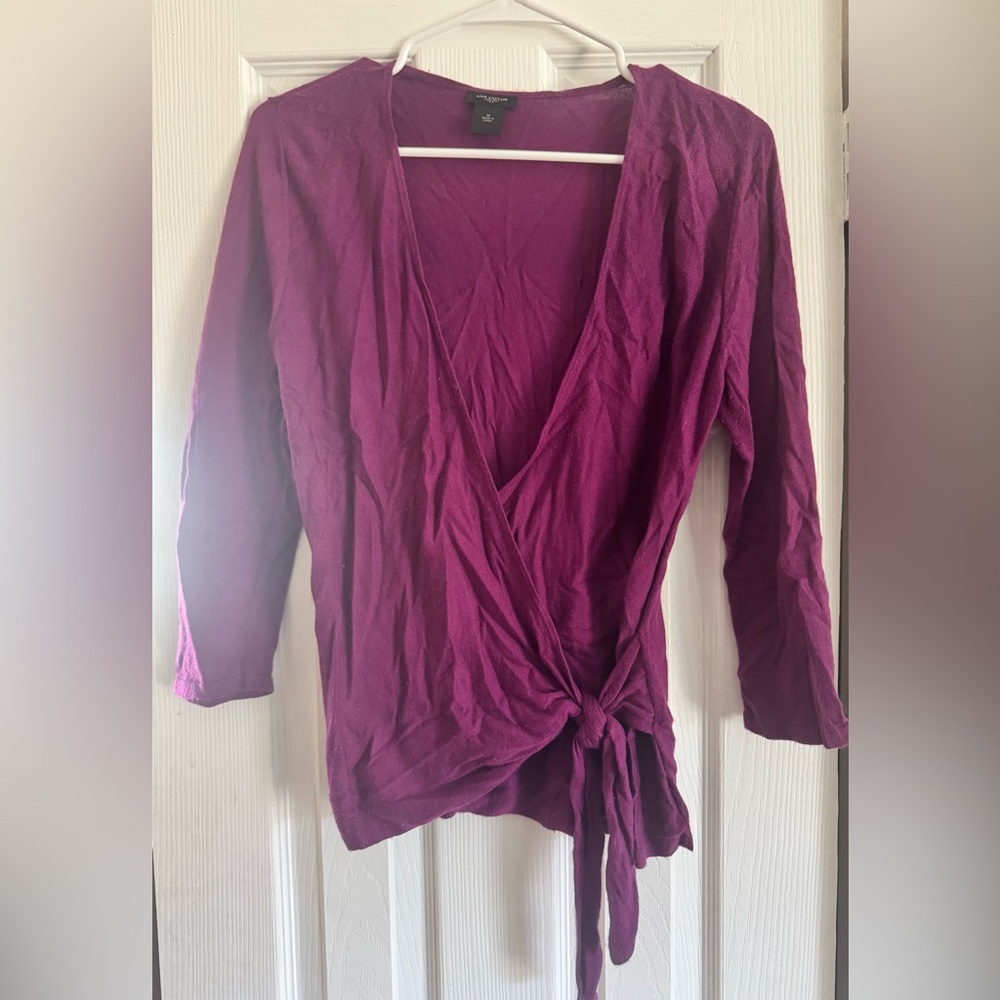 Ann Taylor Rich Plum Knit Top